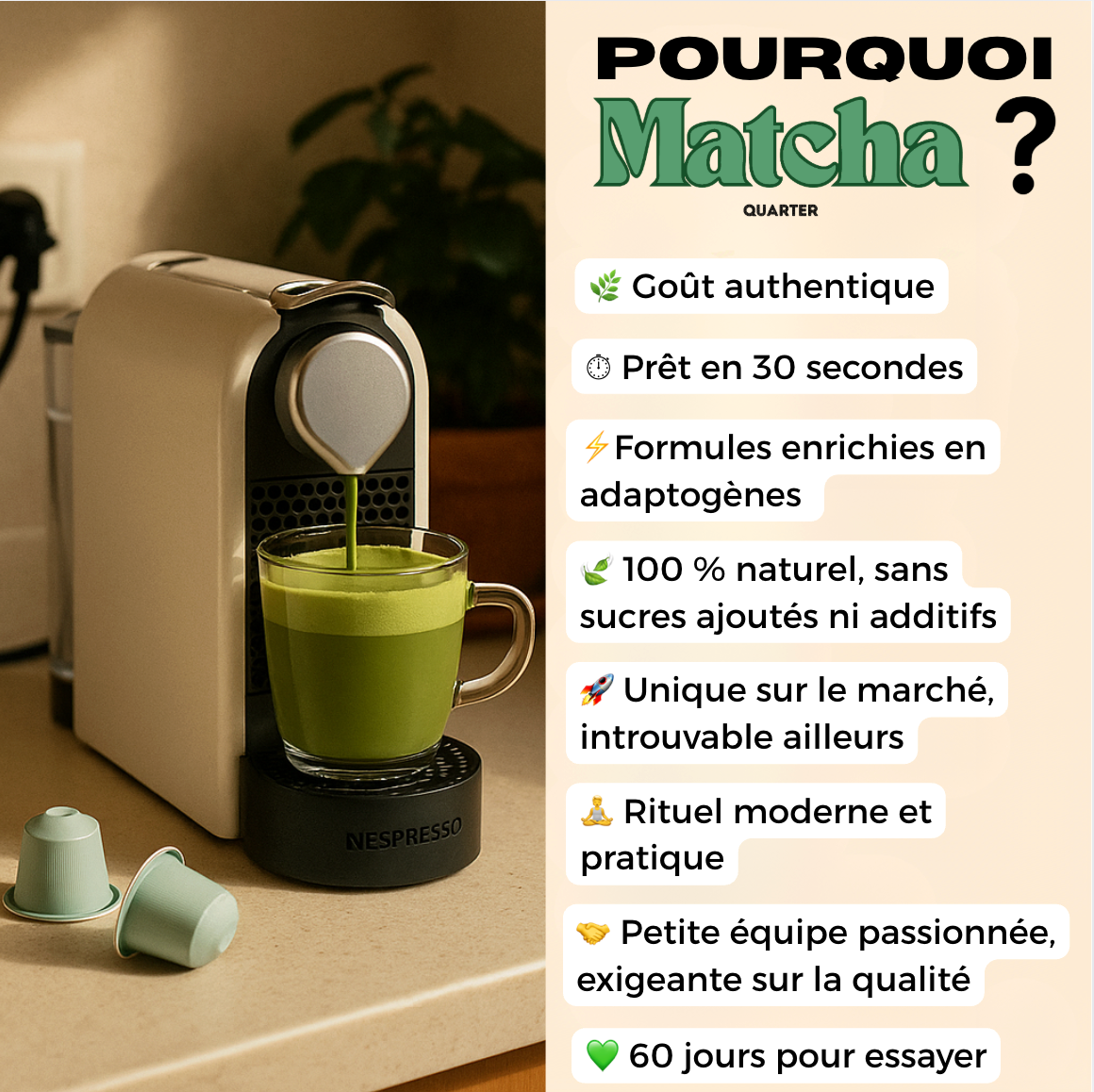 Clarity – Focus | Capsules Matcha + Adaptogènes